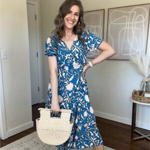 Knox Rose Blue and White Patterned Dress